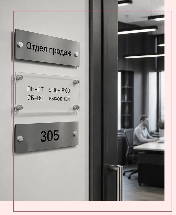 Офисные таблички на дверь в Каменске-Уральском по цене от 5213 р. | Аванза-Кмн